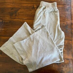 Super Wide-Leg Loose Fit High Waist Beige Y2K Lounge Pants Sweatpants L